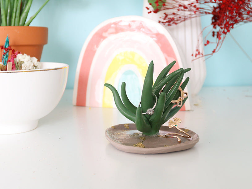 Le porte-bagues succulente en Fimo
