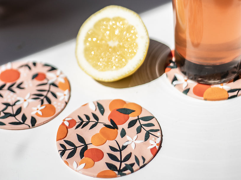 Les sous-verres fruités en pâte Fimo