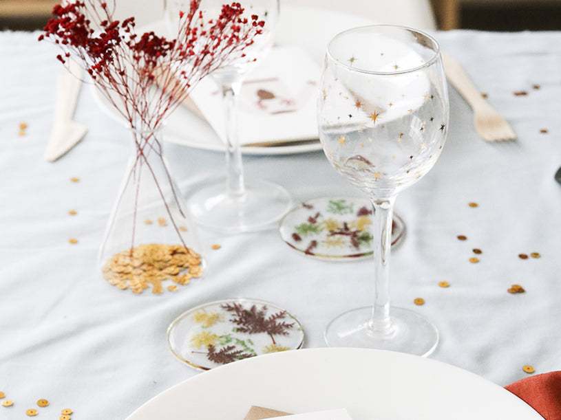 Les sous verres fleuris en résine