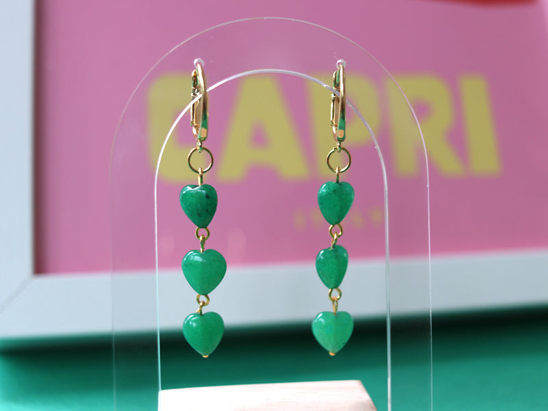 Ma paire de boucles d'oreilles en jade naturel