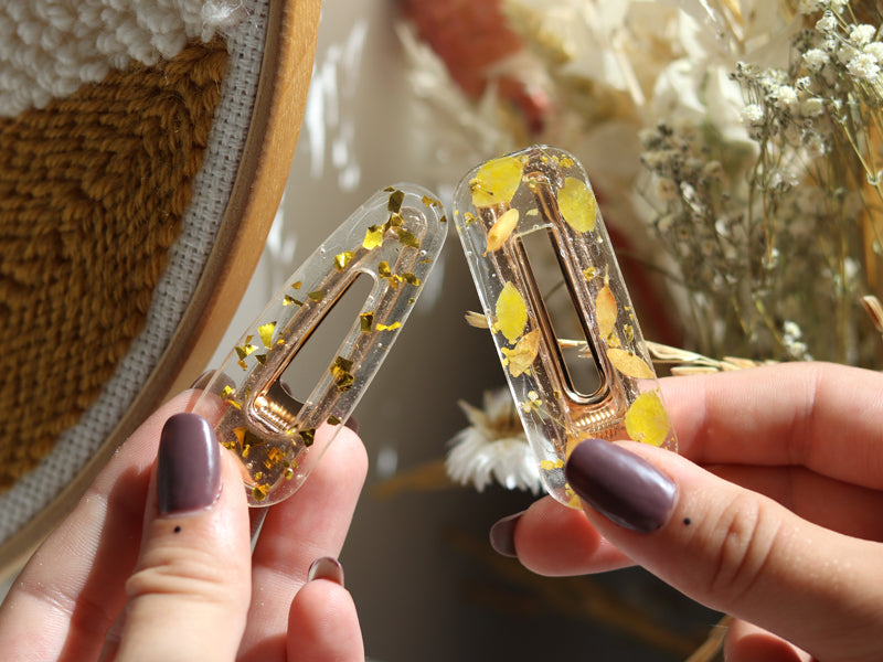 Mes barrettes et bagues en résine