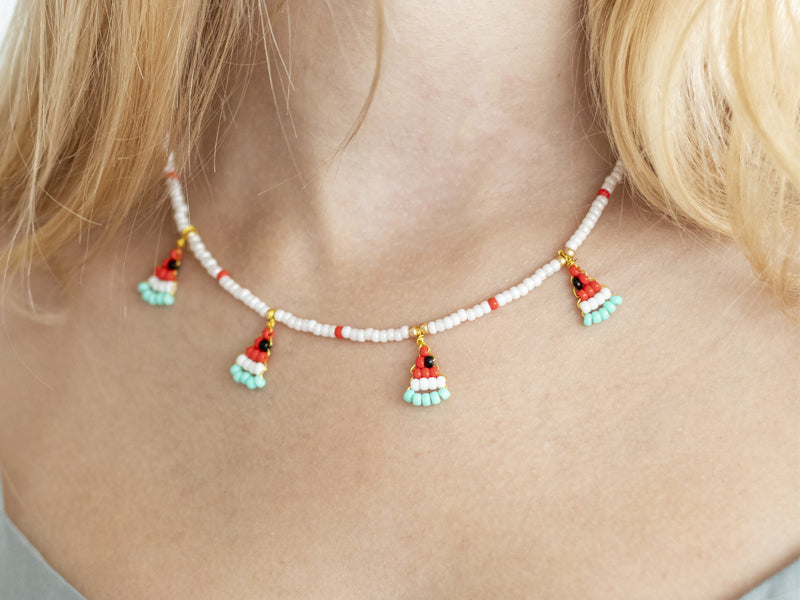 Mon collier pastèque en perles miyuki