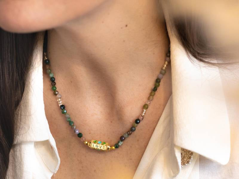 Mon collier en pierres naturelles d'Agate Indienne