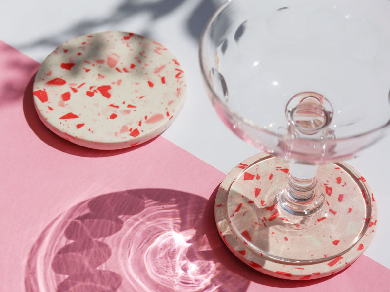 Mes dessous de verre terrazzo en Jesmonite