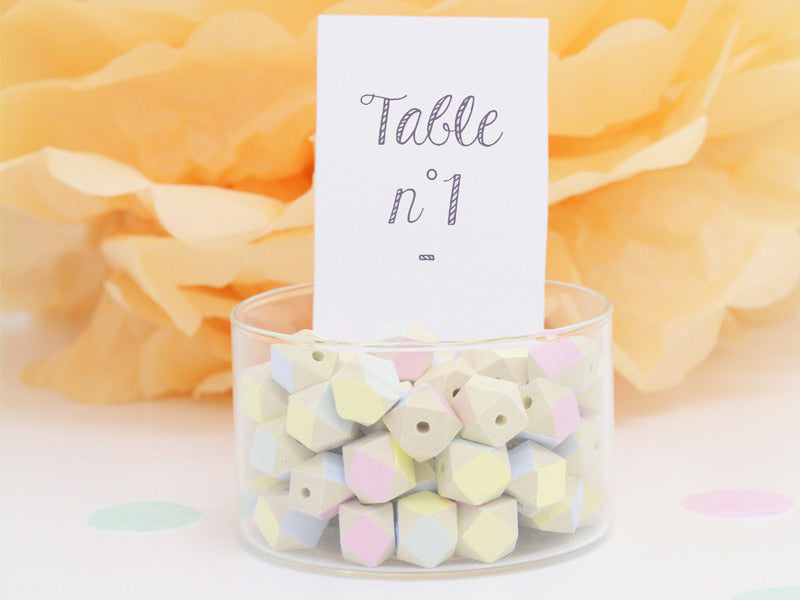 Numéro de table pastel