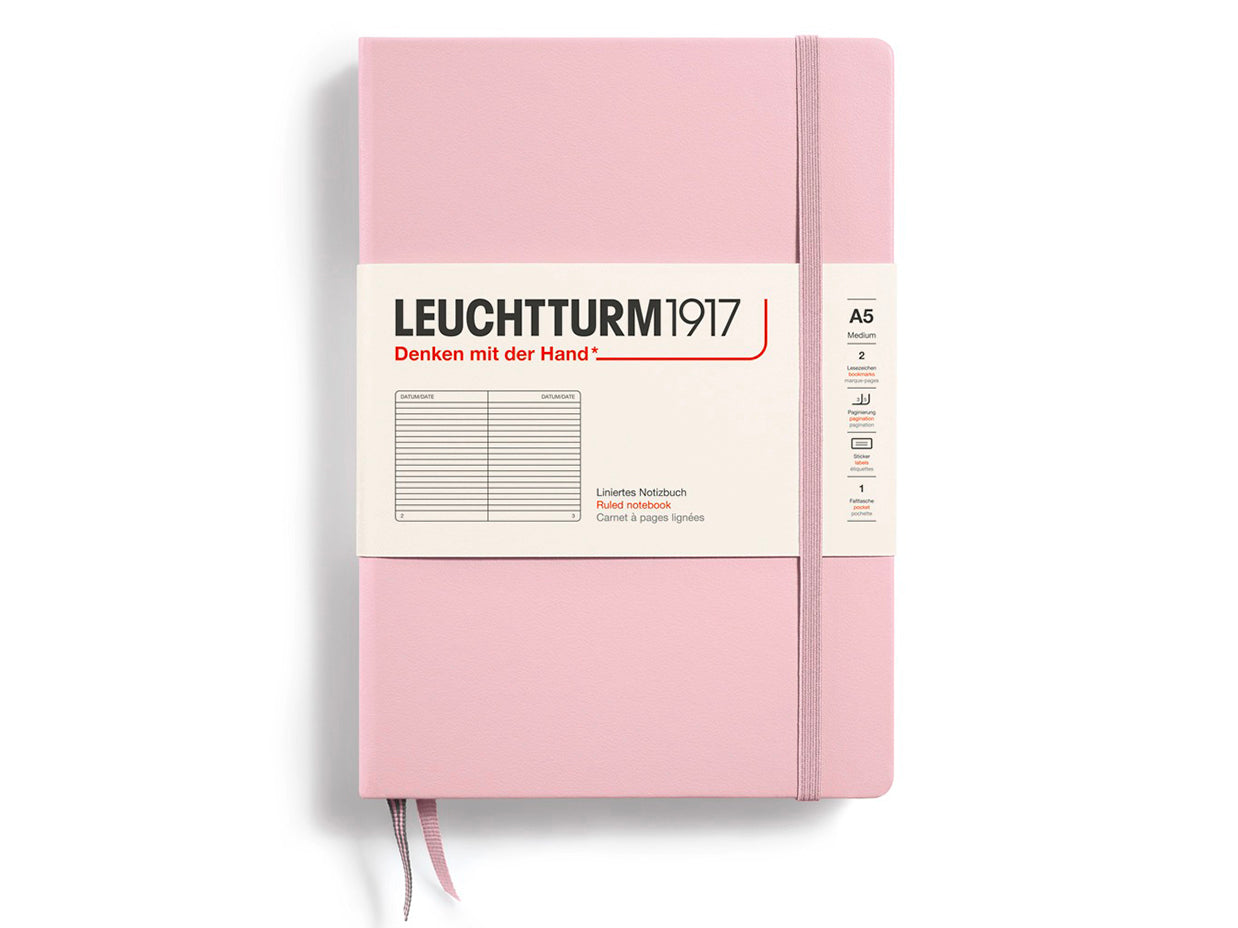 Achat Carnet de notes Leuchtturm A5 à couverture rigide - rose poudre - pages lignées