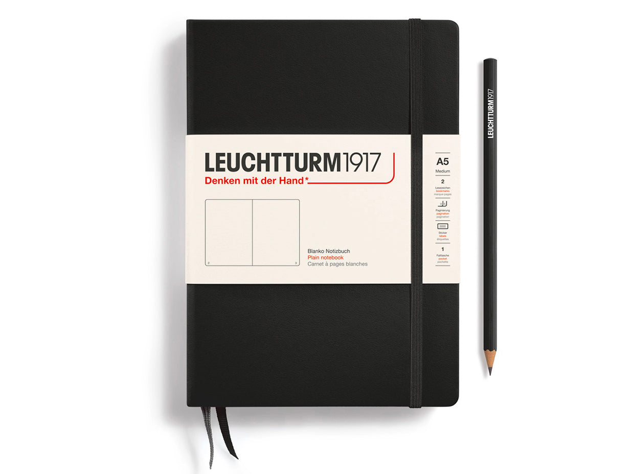 Achat Carnet de notes Leuchtturm A5 à couverture rigide - noir - pages blanches