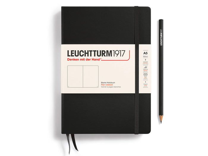 Achat Carnet de notes Leuchtturm A5 à couverture rigide - noir - pages blanches
