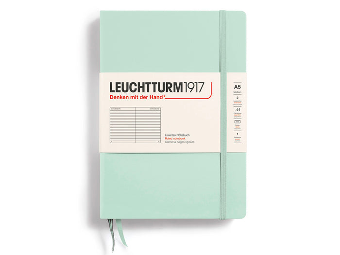 Achat Carnet de notes Leuchtturm A5 à couverture rigide - vert d'eau - pages lignées