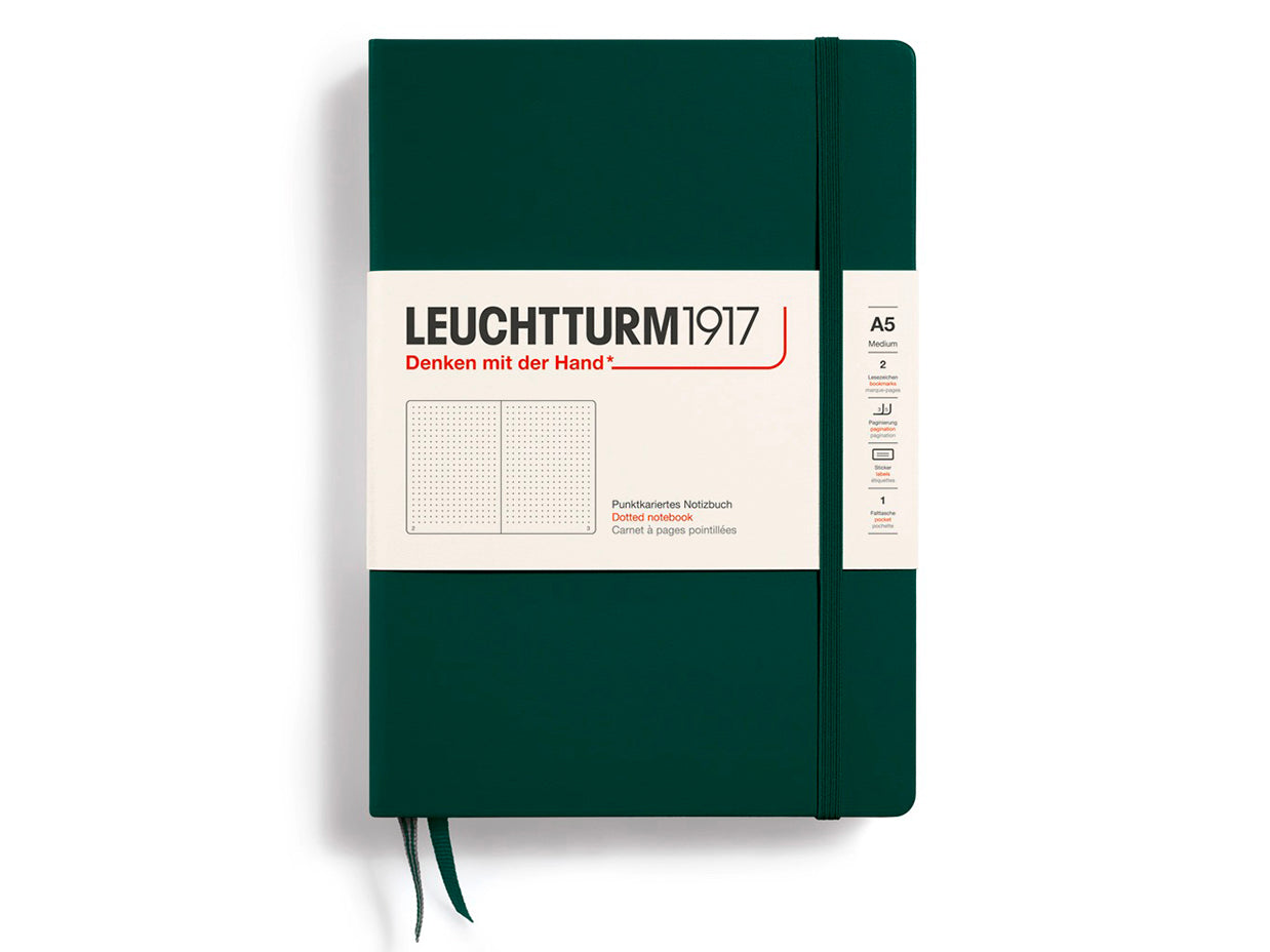 Achat Carnet de notes Leuchtturm A5 à couverture rigide - vert forêt - pages dots