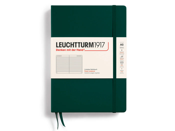 Achat Carnet de notes Leuchtturm A5 à couverture rigide - vert forêt - pages lignées