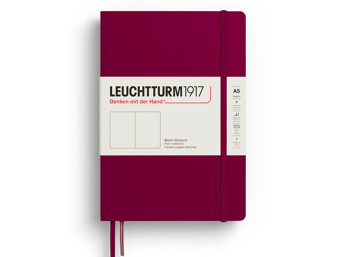 Achat Carnet de notes Leuchtturm A5 à couverture rigide - rouge bordeaux - pages blanches