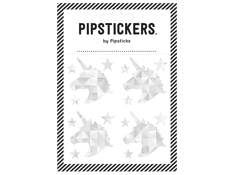 Achat Stickers Licornes holographiques argentées - Pipsticks