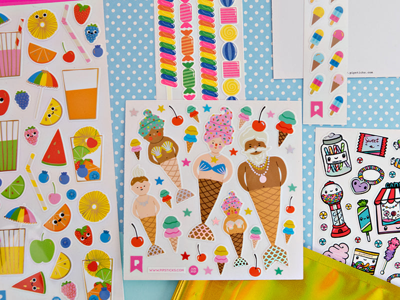 achat Stickers Heureux comme un cocktail fruité - Pipsticks