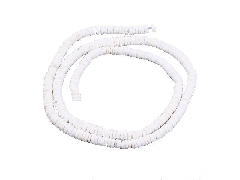 achat Lot de 20 perles rondelles heishi coquillage blanc