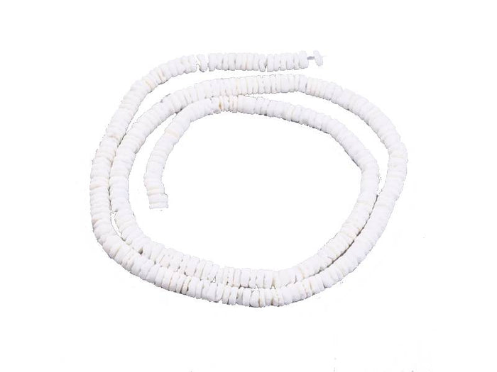 Achat Lot de 20 perles rondelles heishi coquillage blanc