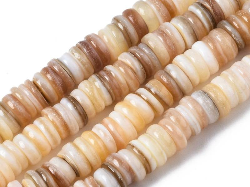 Achat Lot de 20 perles rondelles heishi 6 mm - Coquillage naturel