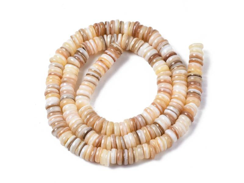 Achat Lot de 20 perles rondelles heishi 6 mm - Coquillage naturel