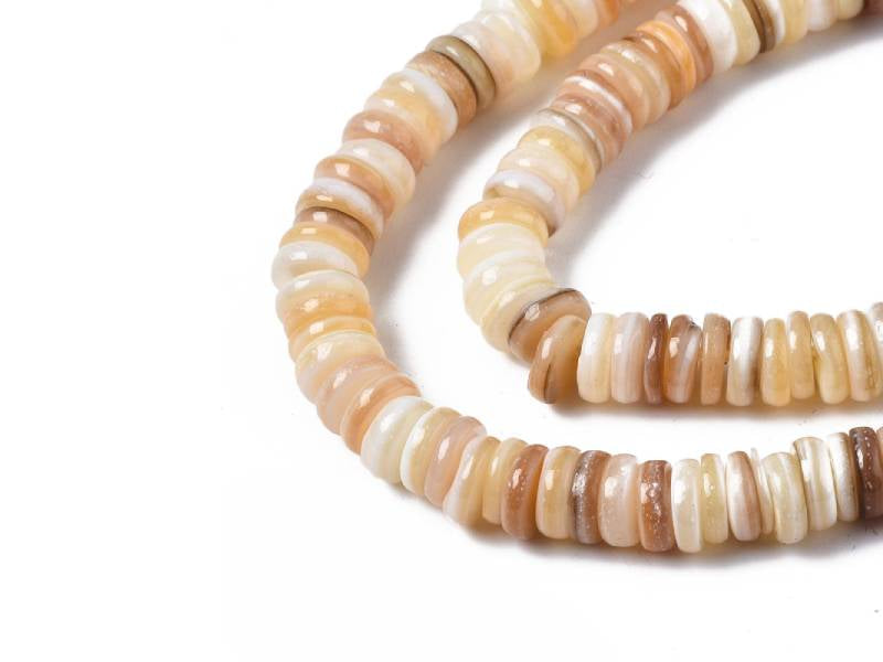 achat Lot de 20 perles rondelles heishi 6 mm - Coquillage naturel