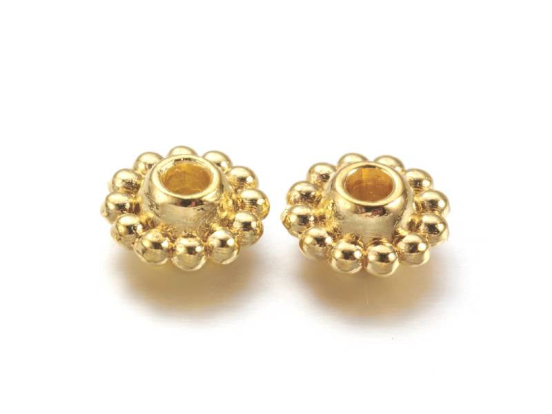 Achat Lot de 20 perles intercalaires fleurs - Doré