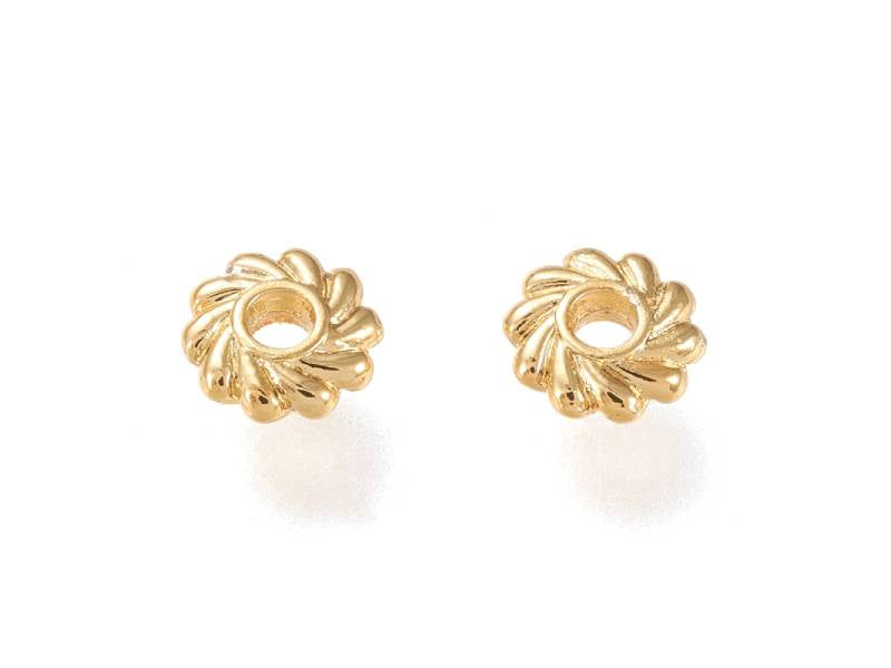 Achat Lot de 20 perles intercalaires fleurs - Doré à l'or fin