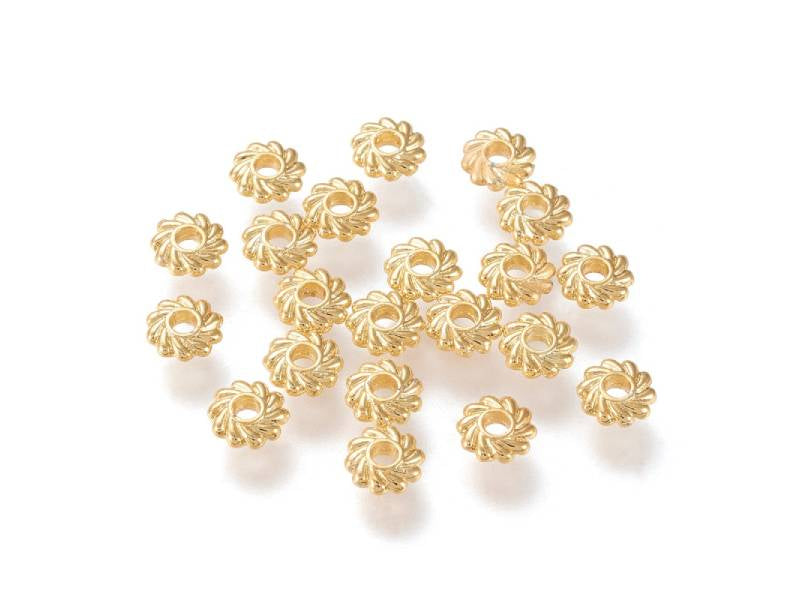 achat Lot de 20 perles intercalaires fleurs - Doré à l'or fin