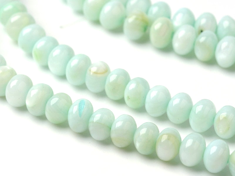 Achat Lot de 20 perles rondelles coquillage naturel - Aigue-marine
