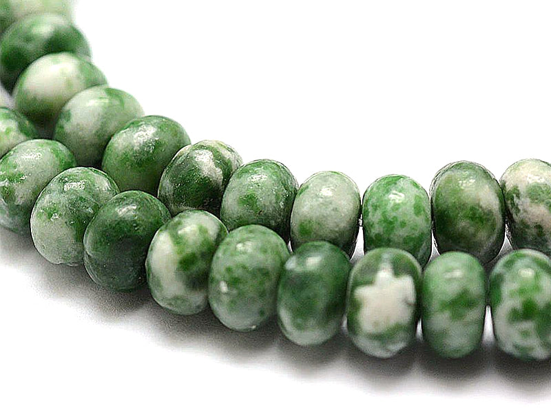 Achat Lot de 20 perles rondelles - Jaspe à pois verts