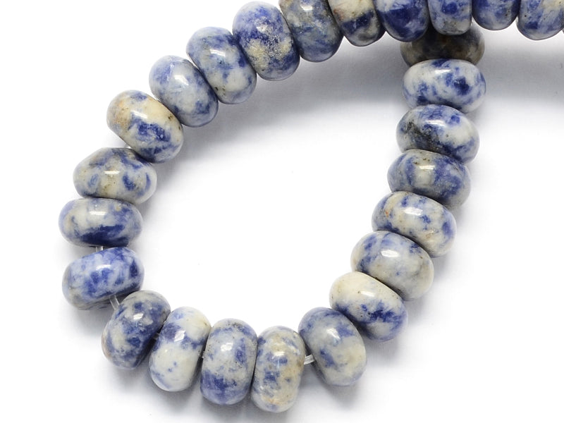 achat Lot de 20 perles rondelles - Jaspe tache bleu