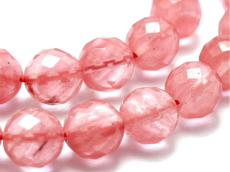 Achat Lot de 50 perles en verre à facettes - Quartz cerise