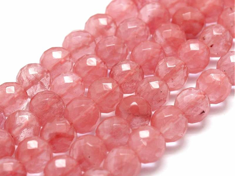 Achat Lot de 50 perles en verre à facettes - Quartz cerise