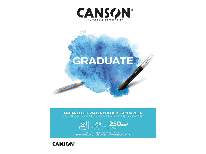 Achat Bloc de dessin Graduate Aquarelle A5 - 250g/m² Canson