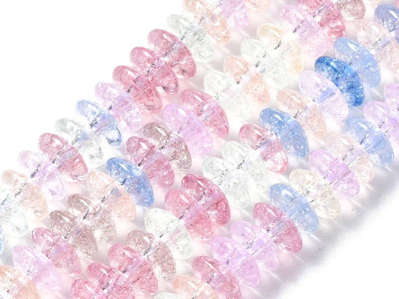 Achat Lot de 20 perles rondelles en verre craquelé - Multicolore