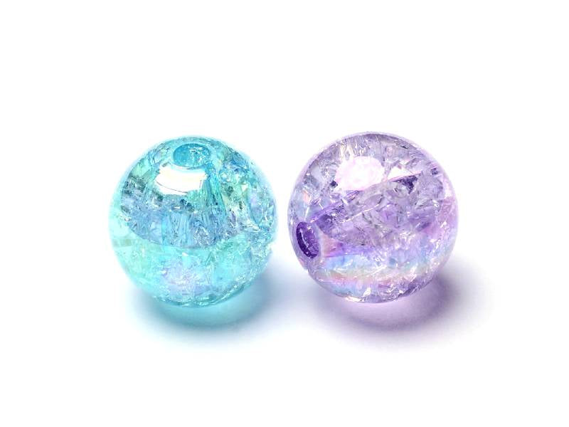 Achat Lot de 50 perles rondes en acrylique craquelé - Bubblegum