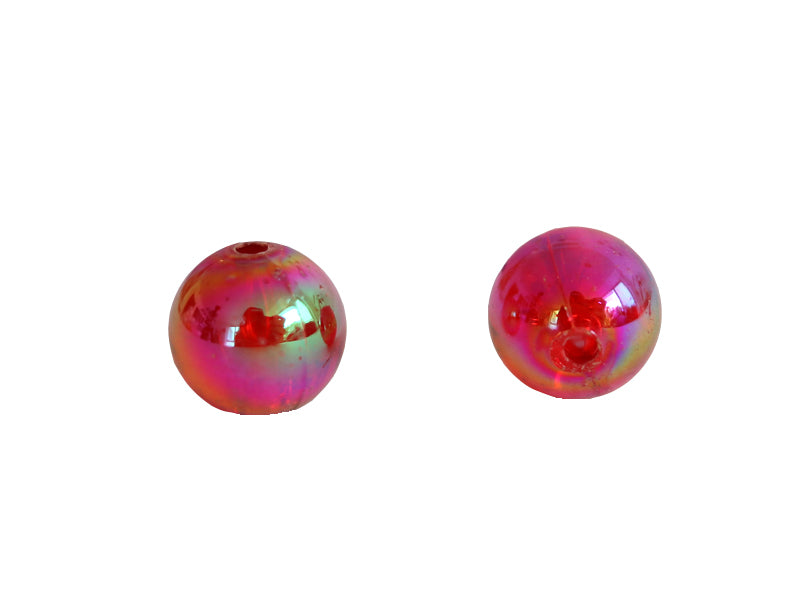 Achat Lot de 50 perles rondes en acrylique transparentes - Rouge