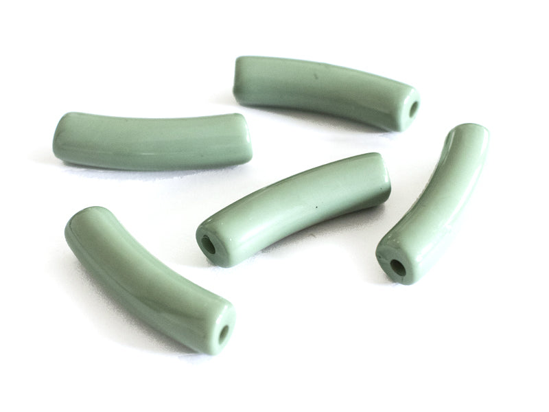 Achat Lot de 5 perles tubes opaques en résine 6 mm - Vert sauge
