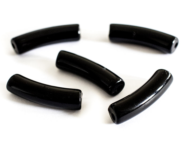 Achat Lot de 5 perles tubes opaques en résine 6 mm - Noir