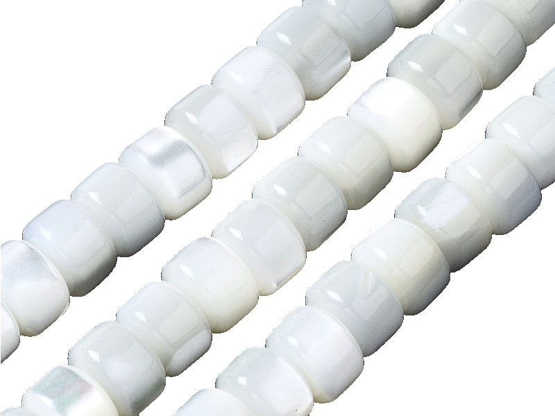 Achat Lot de 20 perles colonnes 6 mm - Coquille de trochid - Blanc