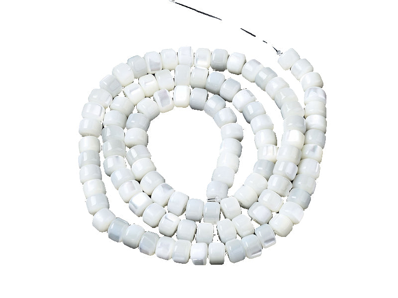Achat Lot de 20 perles colonnes 6 mm - Coquille de trochid - Blanc