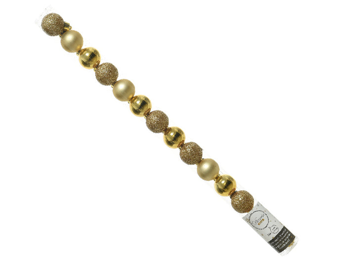 Achat Lot de 14 Mini boules de Noël incassables - Doré - 3 cm