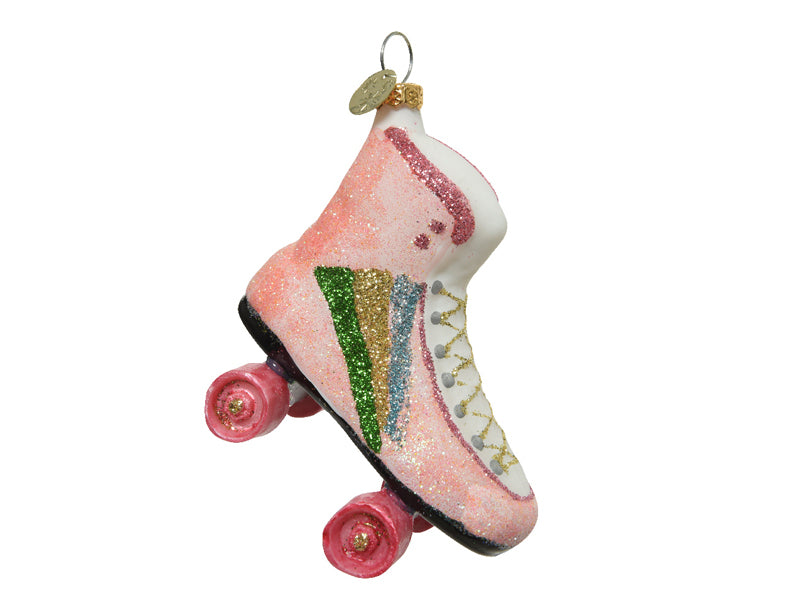 Achat Suspension de Noël en verre - Patins à roulettes à paillettes