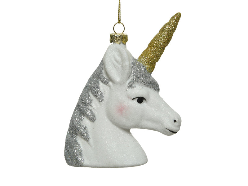 Achat Suspension de Noël - Licorne blanche à paillettes