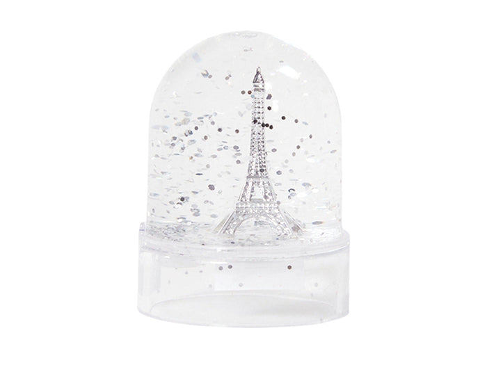 Achat Mini-boule à neige Tour Eiffel argentée - Paillettes argentées