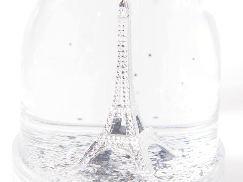 achat Mini-boule à neige Tour Eiffel argentée - Paillettes argentées