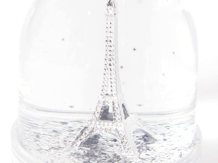 Achat Mini-boule à neige Tour Eiffel argentée - Paillettes argentées
