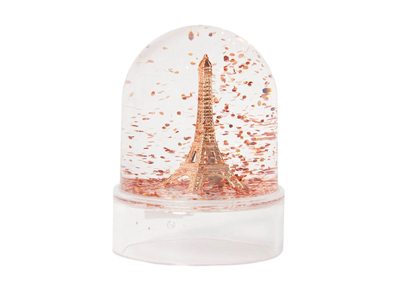 Achat Mini-boule à neige Tour Eiffel cuivrée - Paillettes cuivrées
