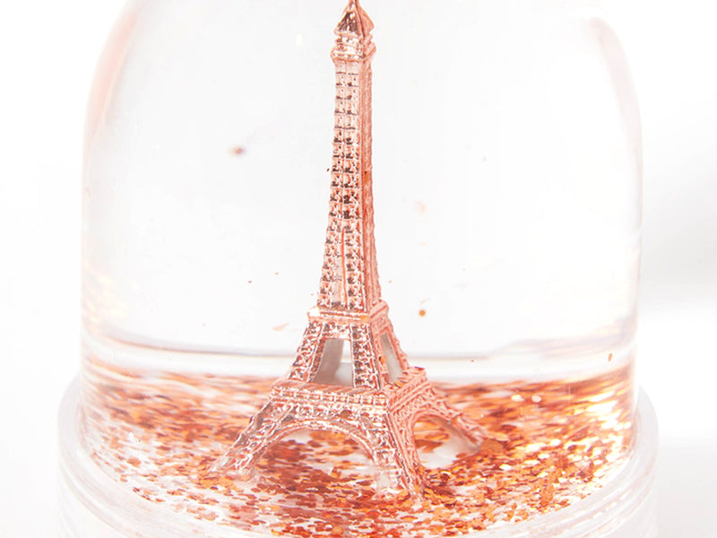 achat Mini-boule à neige Tour Eiffel cuivrée - Paillettes cuivrées