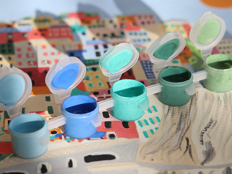 achat Coffret peinture au numéro - Petit Pinceau - Cinque terre par Kenzie Elston