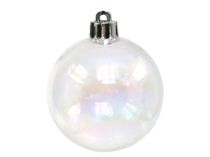 Achat Lot de 6 Boules de Noël incassables nacrées - Transparentes - 8 cm