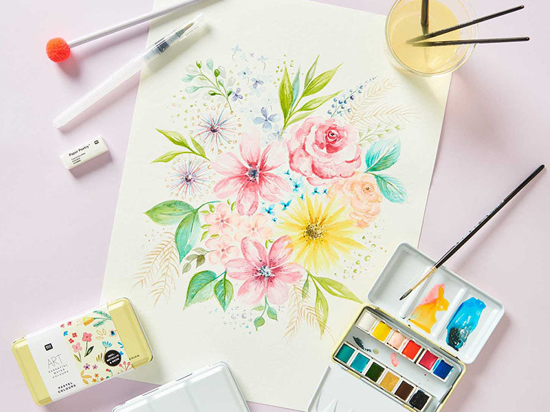 achat Coffret aquarelle - 12 couleurs pastels